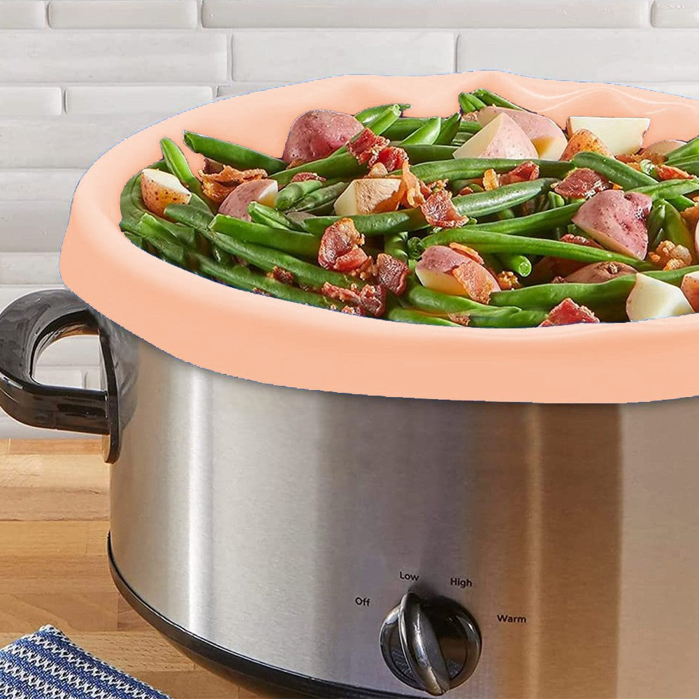 Silicone Slow Cooker Liners for 6 QT Crockpot Reusable Crock Pot Divider Cooking Bag Pink