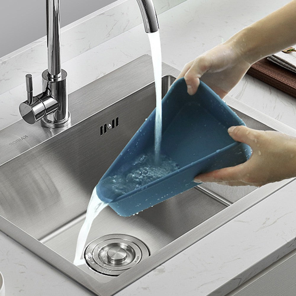 Reusable Pizza Slice Storage Container Silicone Pizza Box with Microwavable Serving Tray Blue