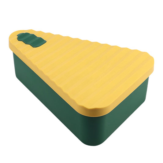 Reusable Pizza Slice Storage Container Silicone Pizza Box with Microwavable Serving Tray Green