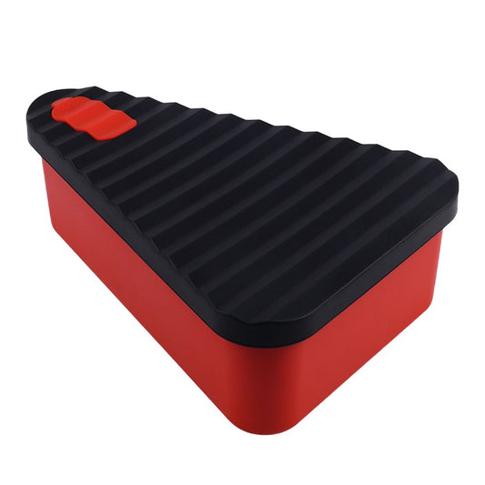 Reusable Pizza Slice Storage Container Silicone Pizza Box with Microwavable Serving Tray Red