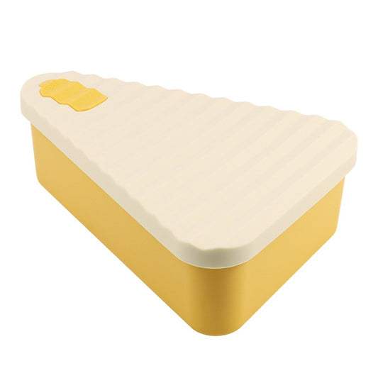 Reusable Pizza Slice Storage Container Silicone Pizza Box with Microwavable Serving Tray Beige