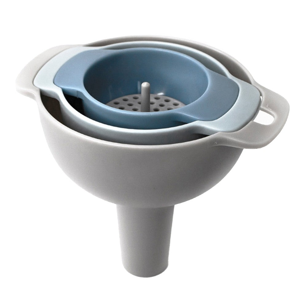 Kitchen Multifunction Wide Mouth Funnel Plastic Funnel Filter Oil Pour Tools