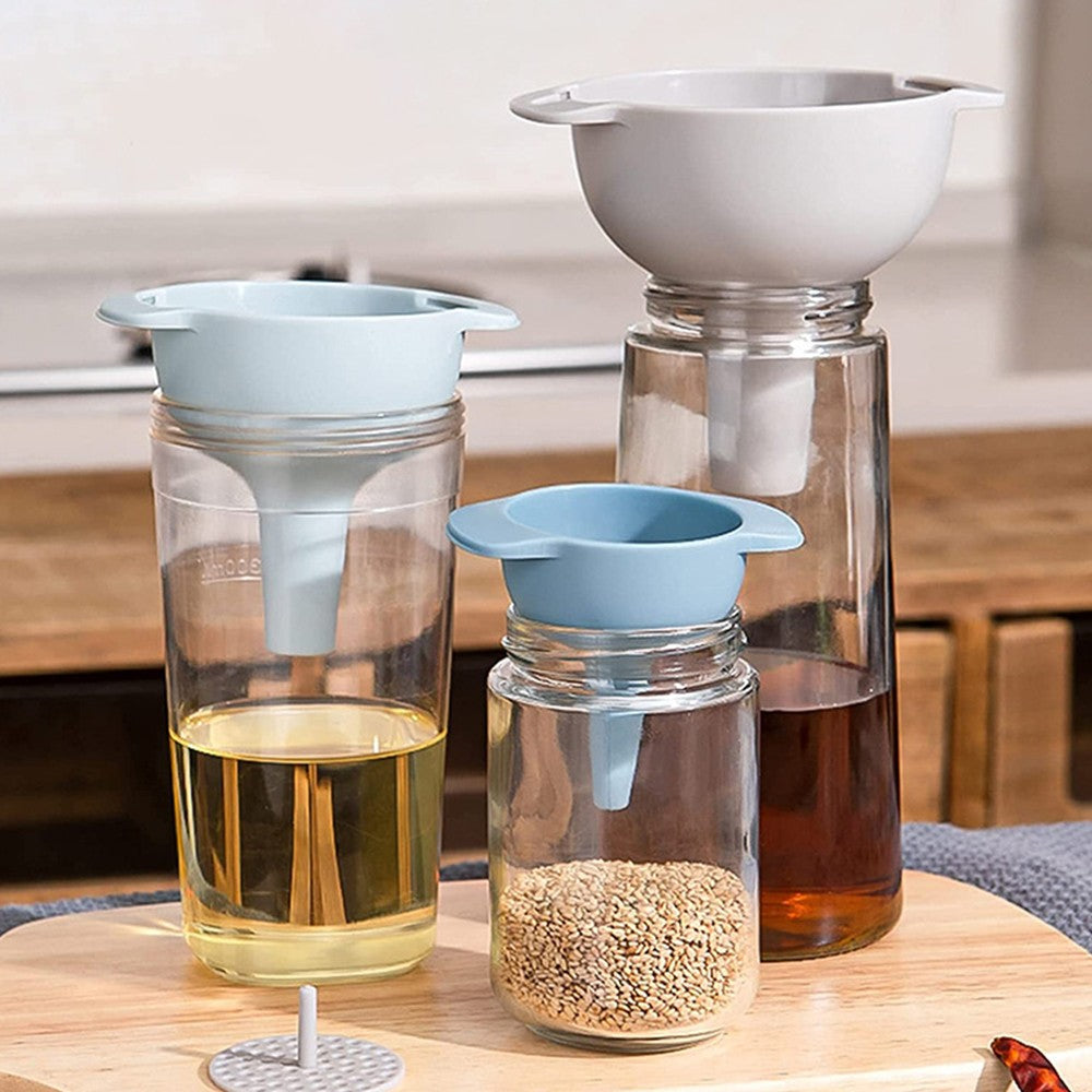 Kitchen Multifunction Wide Mouth Funnel Plastic Funnel Filter Oil Pour Tools