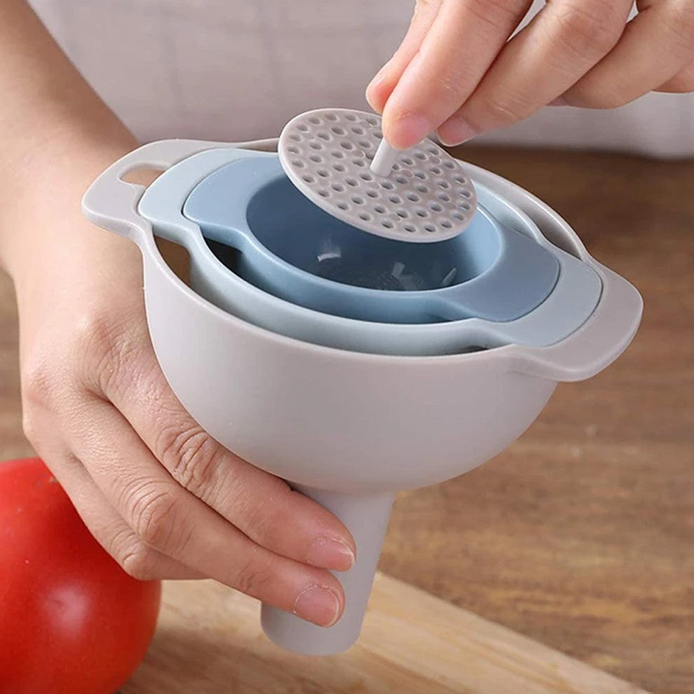 Kitchen Multifunction Wide Mouth Funnel Plastic Funnel Filter Oil Pour Tools