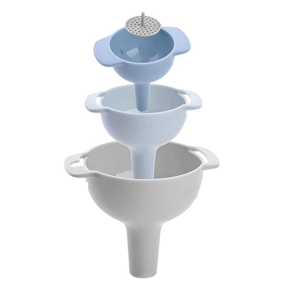 Kitchen Multifunction Wide Mouth Funnel Plastic Funnel Filter Oil Pour Tools