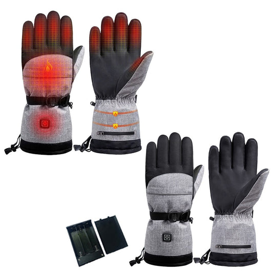 2 Pairs Adult Heated Winter Gloves Touchscreen Gloves Battery Operated Warm Ski Gloves Cycling Gloves