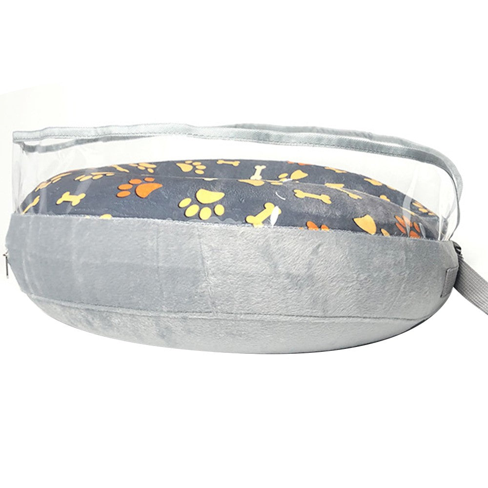 S Inflatable Dog Cone Cat E-Collar Soft Pet Protective Recovery Donut Collar with Anti Licking Baffle Grey