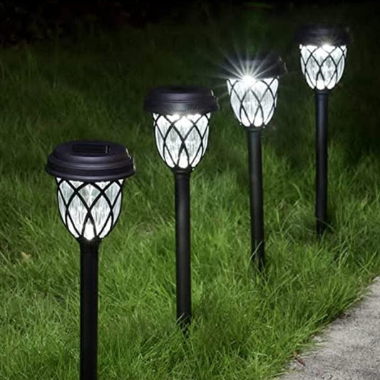 6Pcs Solar Powered Lights Outdoor Pathway Lights Garden Decor Lamps White Lights