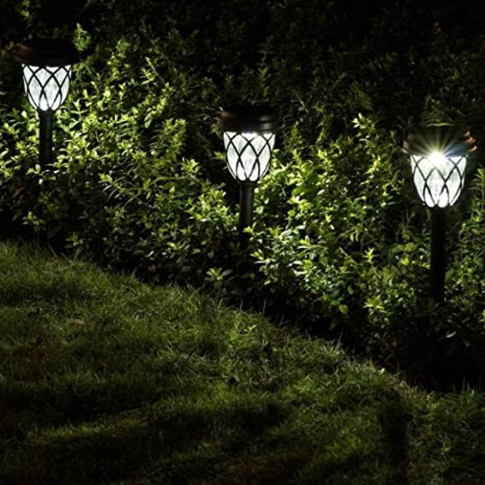 6Pcs Solar Powered Lights Outdoor Pathway Lights Garden Decor Lamps White Lights
