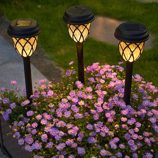 6Pcs Solar Powered Lights Outdoor Pathway Lights Garden Decor Lamps Warm Lights