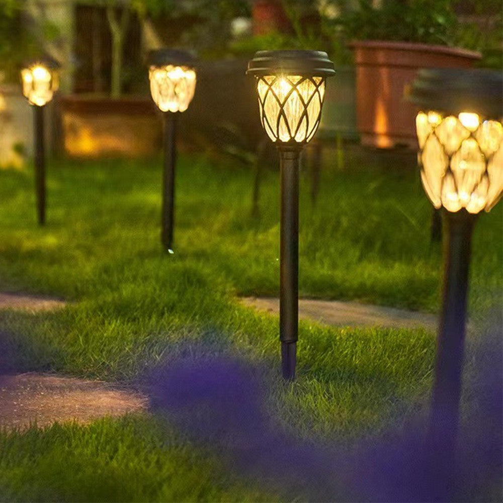 6Pcs Solar Powered Lights Outdoor Pathway Lights Garden Decor Lamps Warm Lights