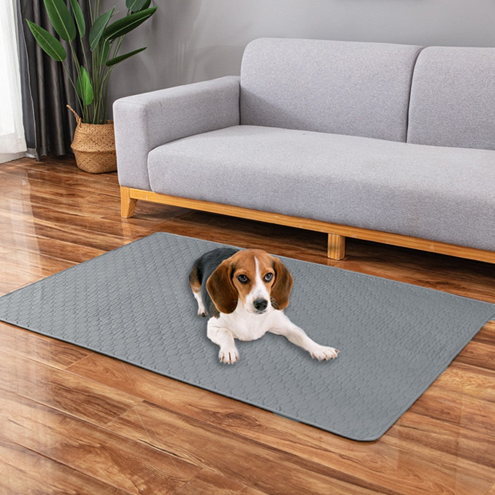 100x70cm Washable Dog Pee Pads Non Slip Pet Mat Reusable Puppy Pee Training Pads Grey