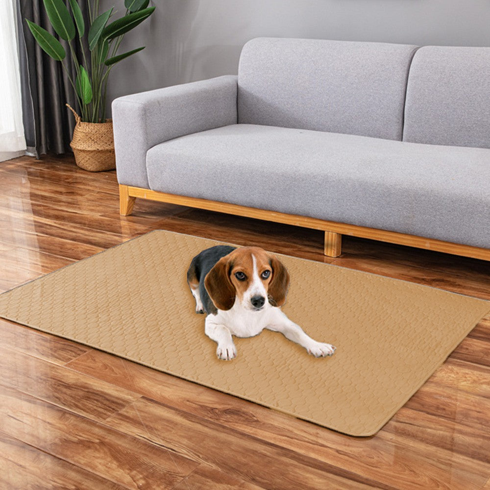 60x45cm Washable Dog Pee Pads Non Slip Pet Mat Reusable Puppy Pee Training Pads Khaki