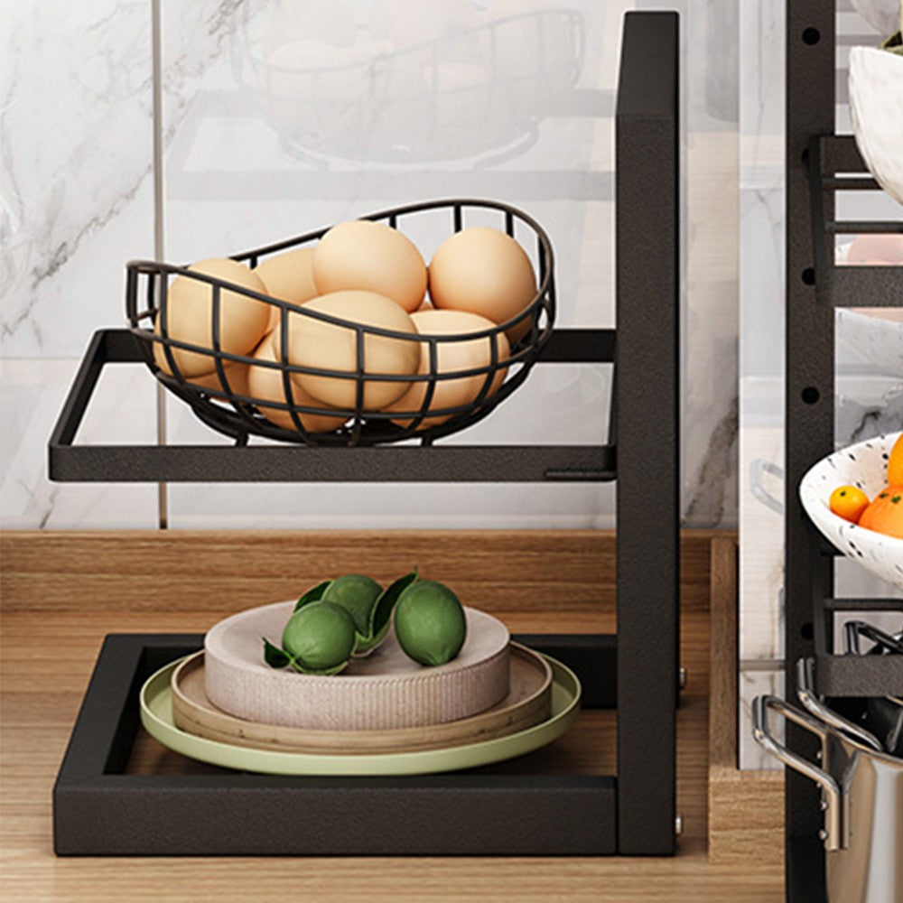 2-Tier Kitchen Frying Pan Organizer Holder Pot Storage Rack Cookware Shelf