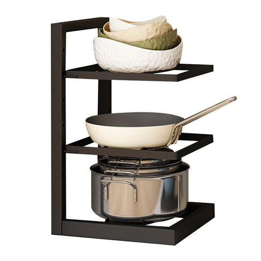 3-Tier Kitchen Frying Pan Organizer Holder Pot Storage Rack Cookware Shelf