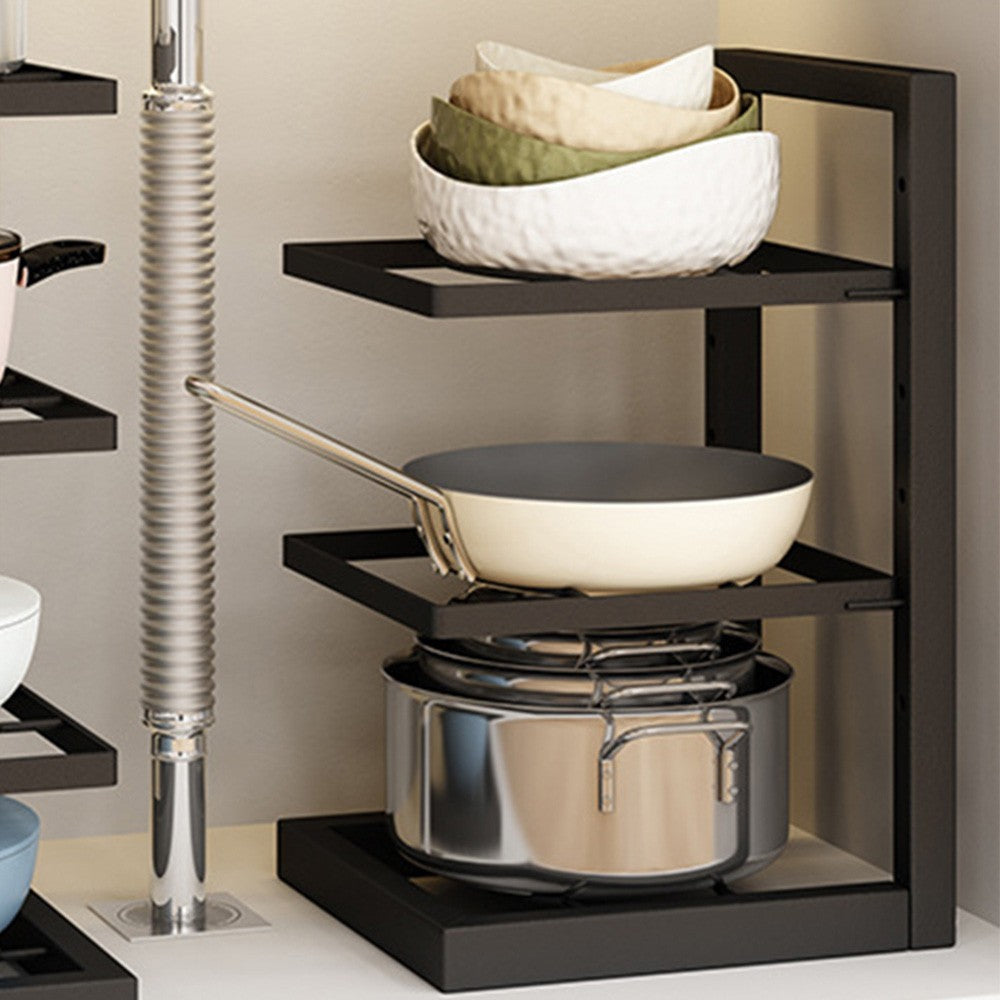 3-Tier Kitchen Frying Pan Organizer Holder Pot Storage Rack Cookware Shelf