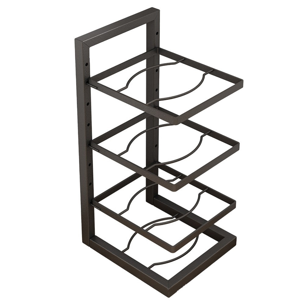 4-Tier Kitchen Frying Pan Organizer Holder Pot Storage Rack Cookware Shelf