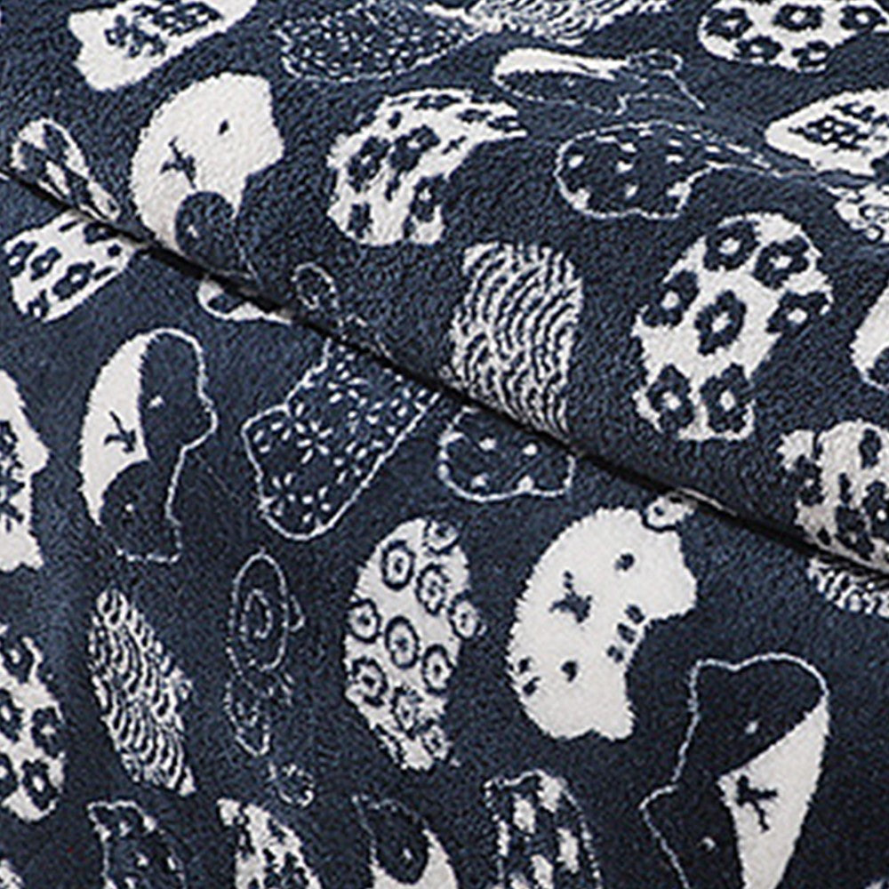 80x60cm Double Layer Pet Winter Warm Blanket Cat Dog Plush Blanket Flannel Throw Blanket Navy Blue