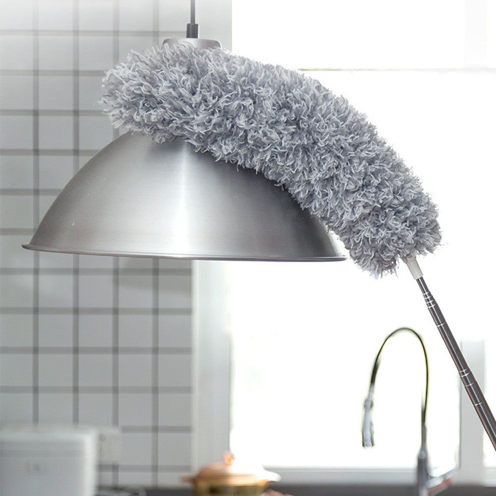 Set of 7Pcs Reusable Microfiber Duster Bendable Dusters Cleaning Tools with Retractable Extension Pole