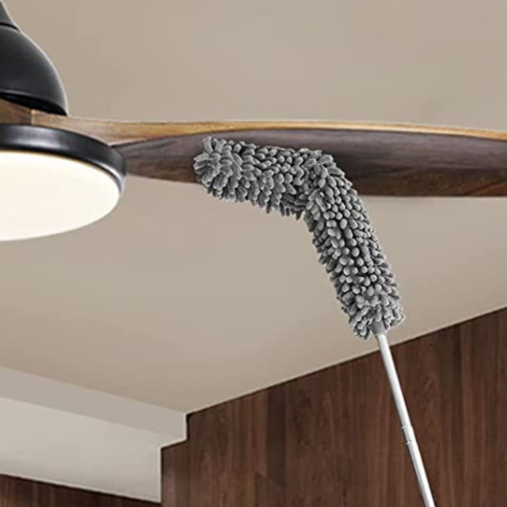 Set of 7Pcs Reusable Microfiber Duster Bendable Dusters Cleaning Tools with Retractable Extension Pole