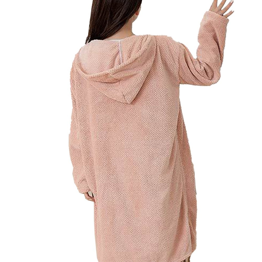 Wearable Bath Towel with Hood Oversized Beach Towel Swim Robe Poncho Pink
