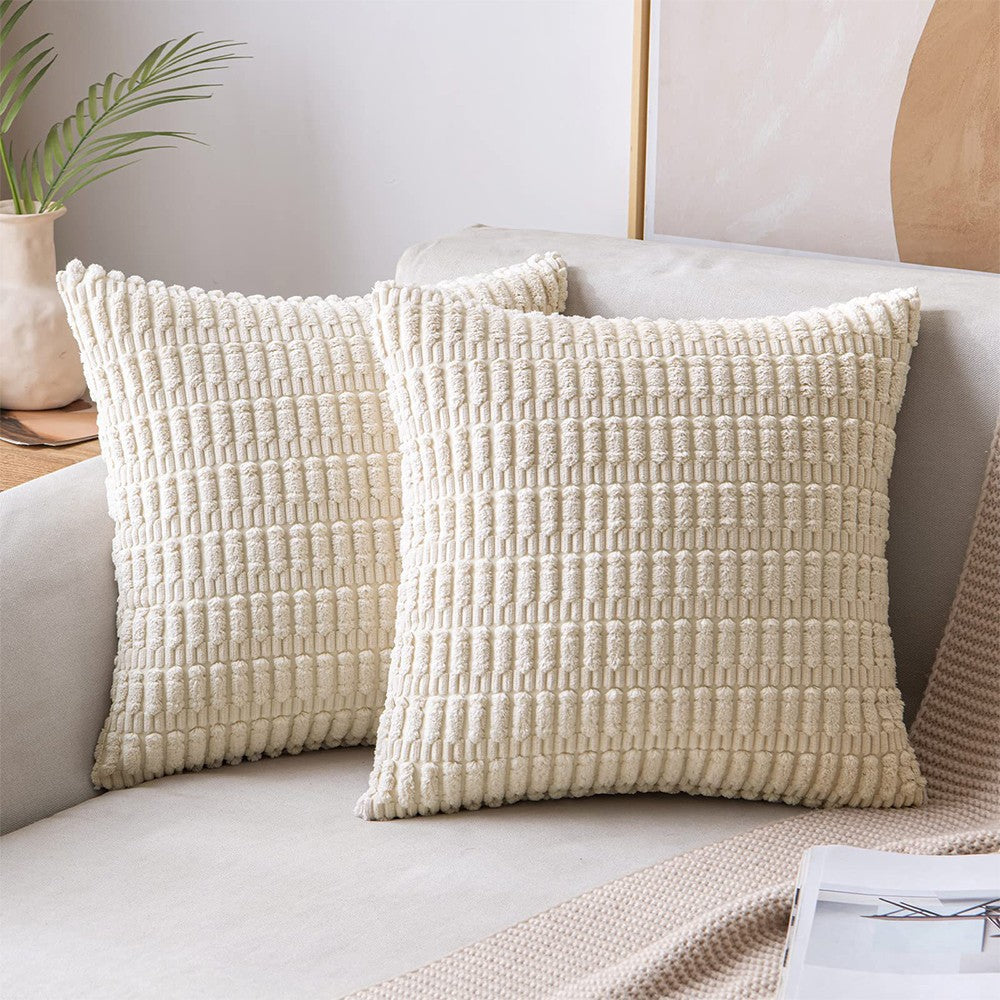 2Pcs 45x45cm Pillowcase Soft Throw Pillow Cases Cushion Covers Home Decor Beige
