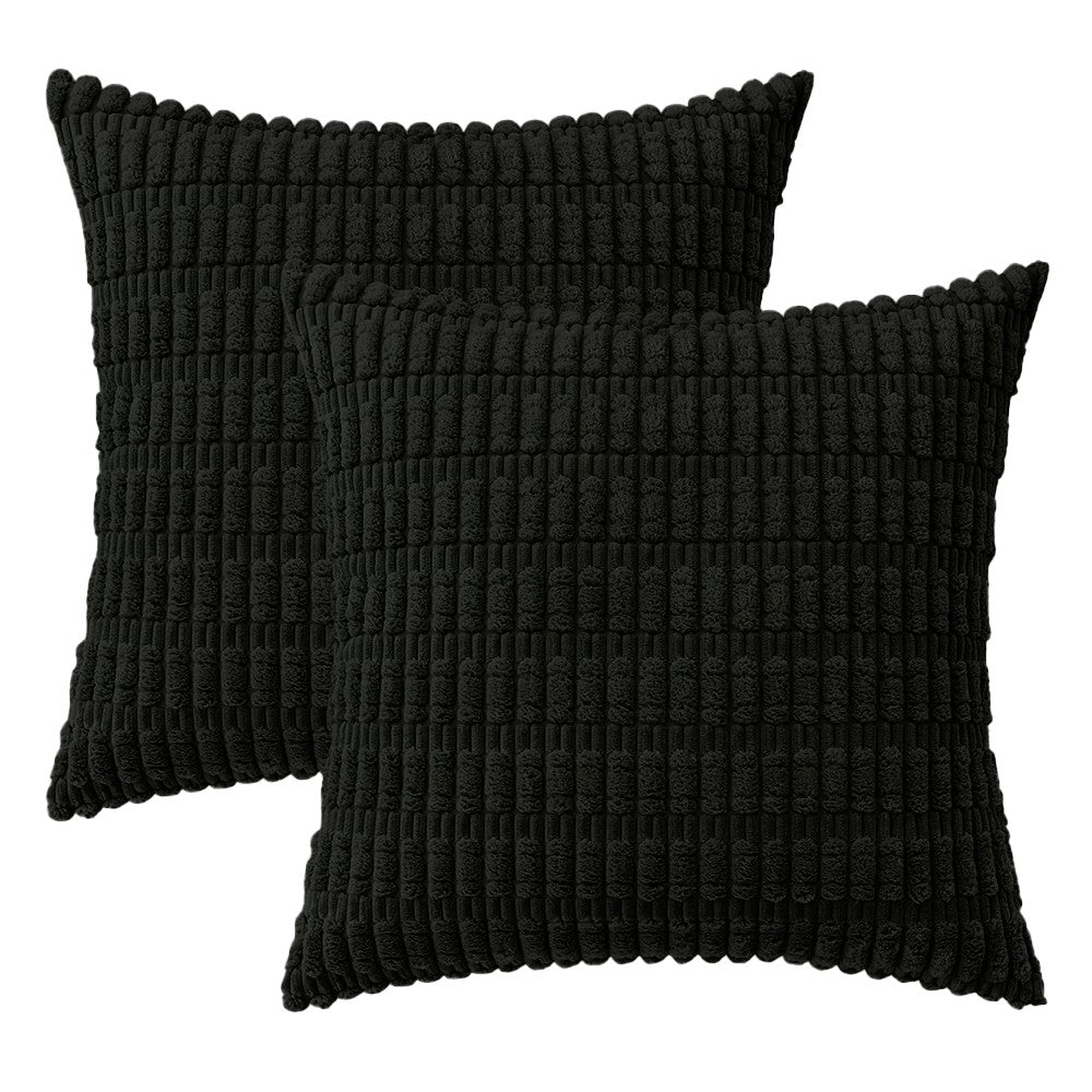 2Pcs 45x45cm Pillowcase Soft Throw Pillow Cases Cushion Covers Home Decor Black