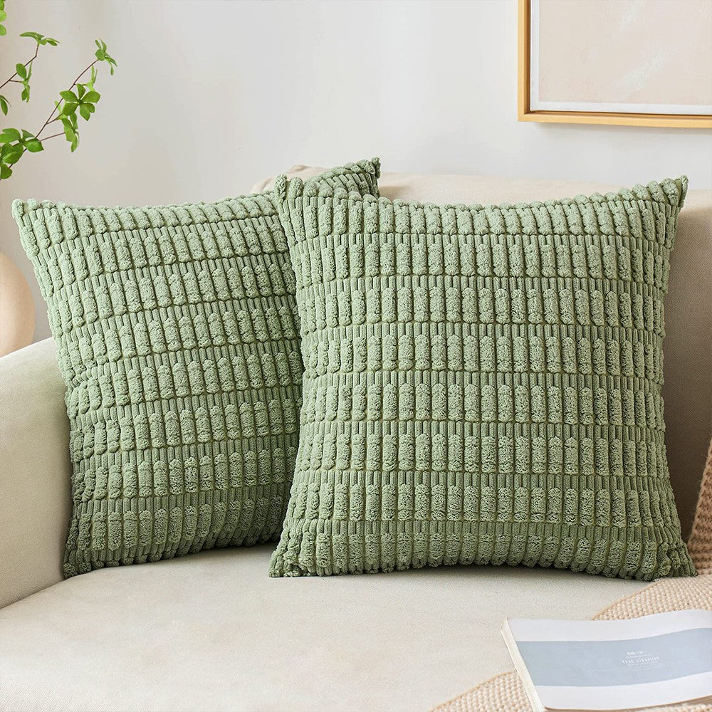 2Pcs 45x45cm Pillowcase Soft Throw Pillow Cases Cushion Covers Home Decor Green