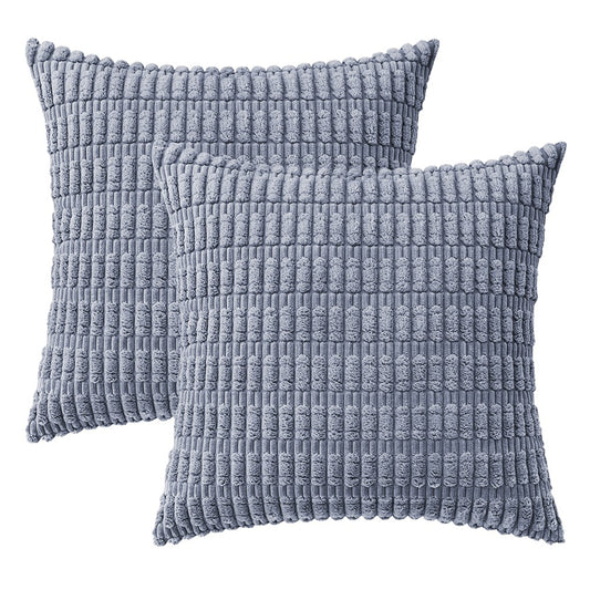 2Pcs 45x45cm Pillowcase Soft Throw Pillow Cases Cushion Covers Home Decor Grey