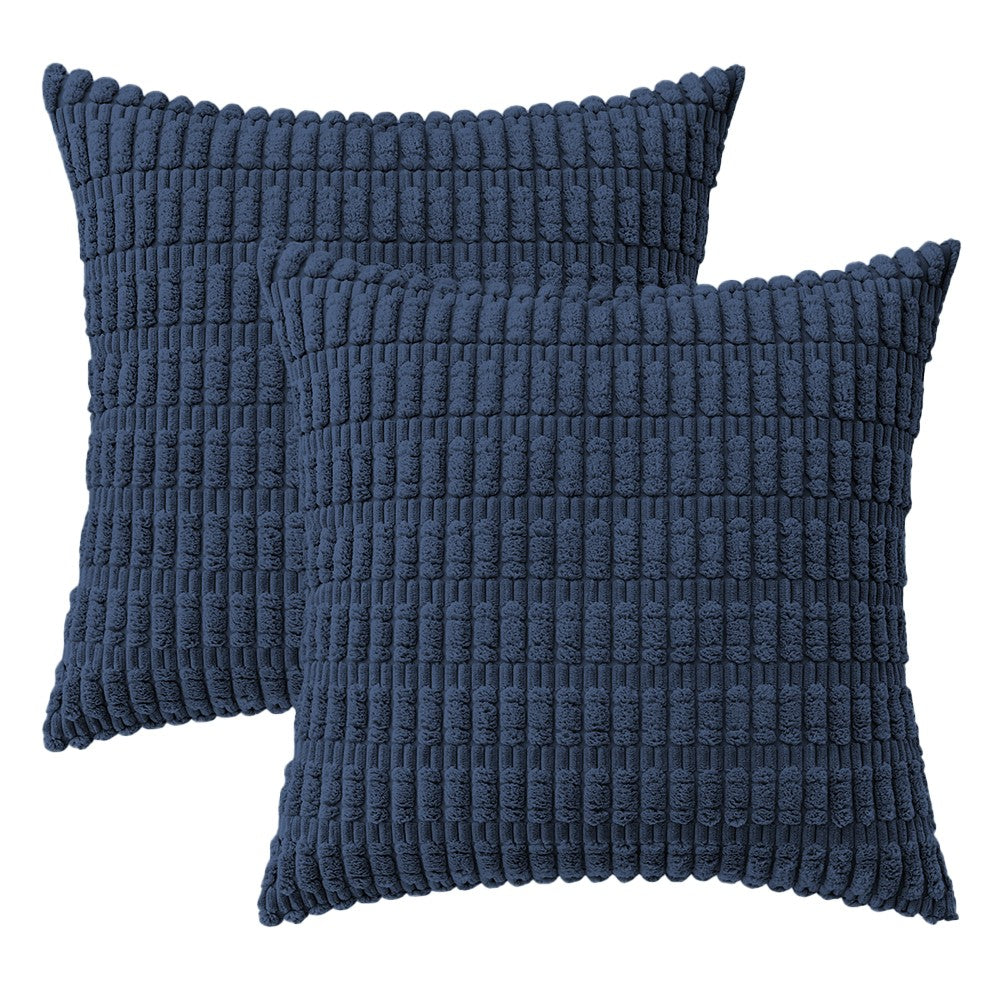 2Pcs 45x45cm Pillowcase Soft Throw Pillow Cases Cushion Covers Home Decor Navy Blue