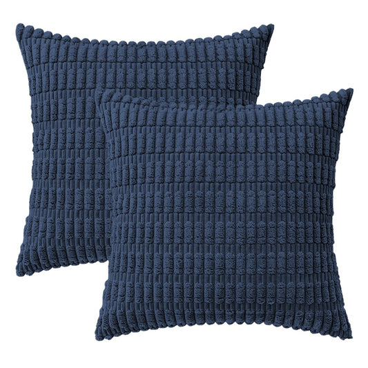 2Pcs 45x45cm Pillowcase Soft Throw Pillow Cases Cushion Covers Home Decor Navy Blue