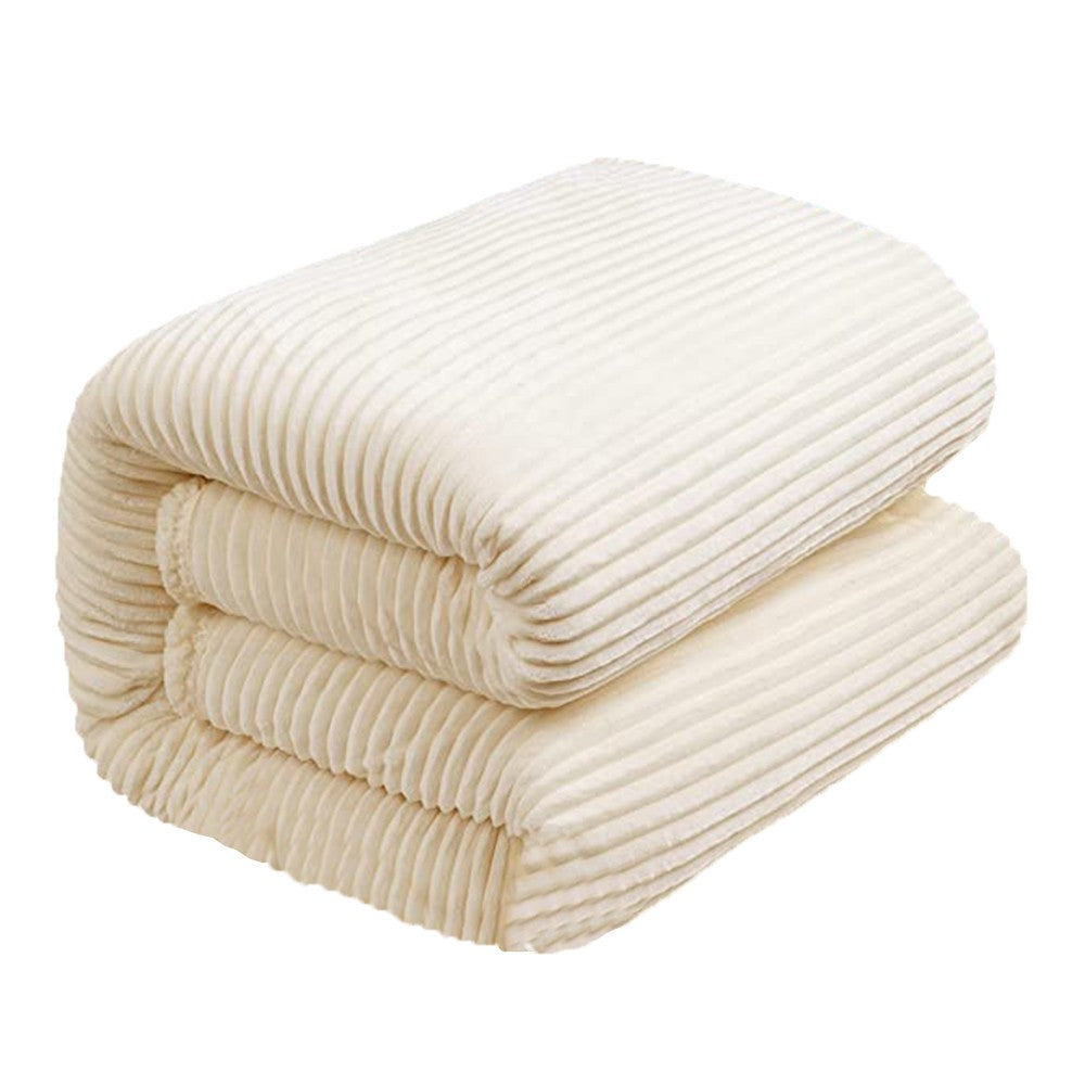 200x180cm Soft Sofa Throw Blanket Warm Couch Flannel Blanket Beige