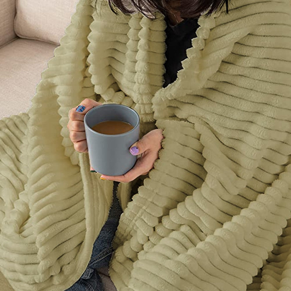 200x150cm Soft Sofa Throw Blanket Warm Couch Flannel Blanket Green