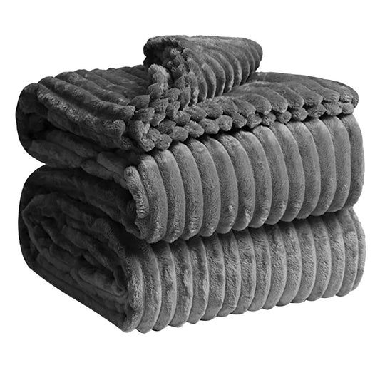 230x200cm Soft Sofa Throw Blanket Warm Couch Flannel Blanket Grey