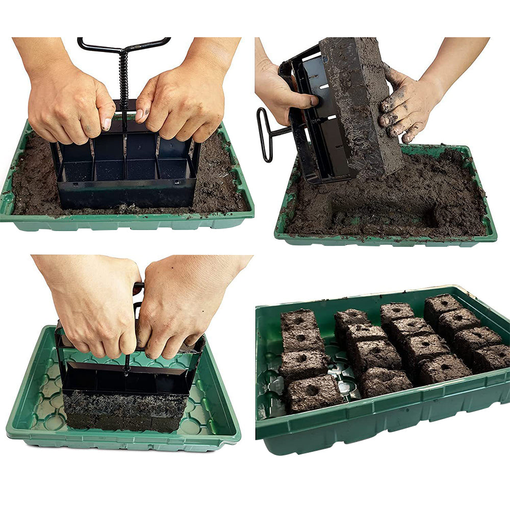 Garden Soil Block Maker with Press Handle