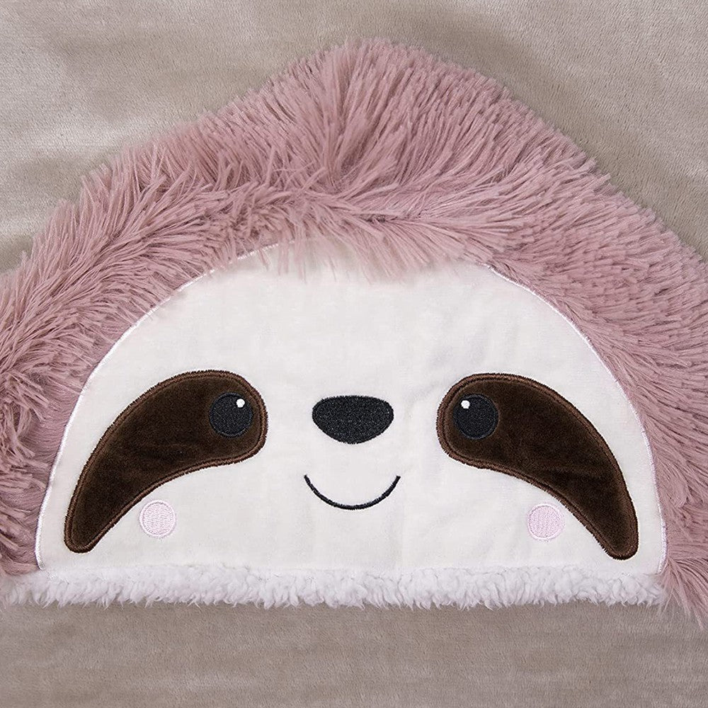 2 X Sloth Wearable Hooded Blanket Flannel Fleece Sherpa Hoodie Throw Cloak Wrap Pink