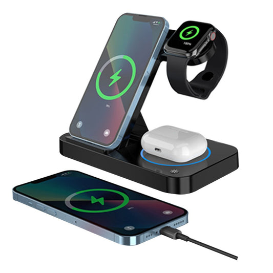 1Pc 3 in 1 Wireless Charging Station Fast Wireless Charger for Samsung iPhone Apple Watch
