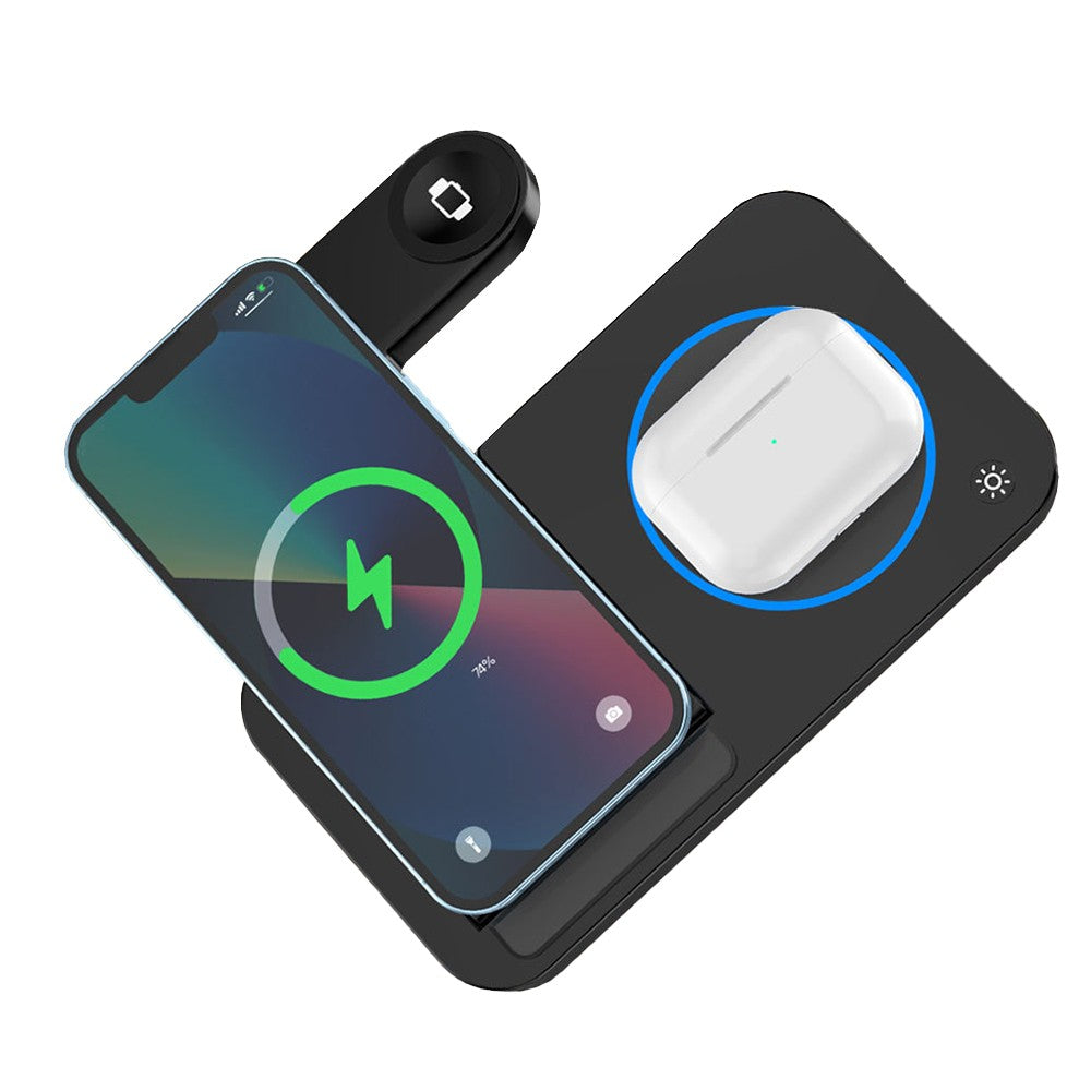 2Pcs 3 in 1 Wireless Charging Station Fast Wireless Charger for Samsung iPhone Apple Watch