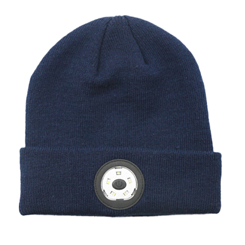 Bluetooth Beanie Hat Wireless Headphones Head Light Beanie Head Warmer Blue