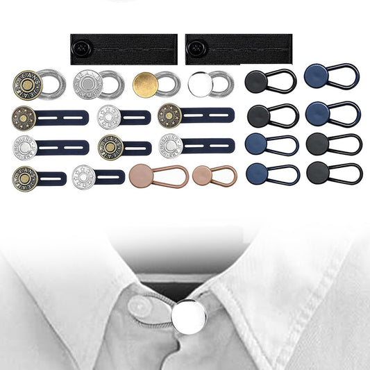 48Pcs Jeans Extender Button Elastic Waistband Extender Buckle Invisible Collar Extenders