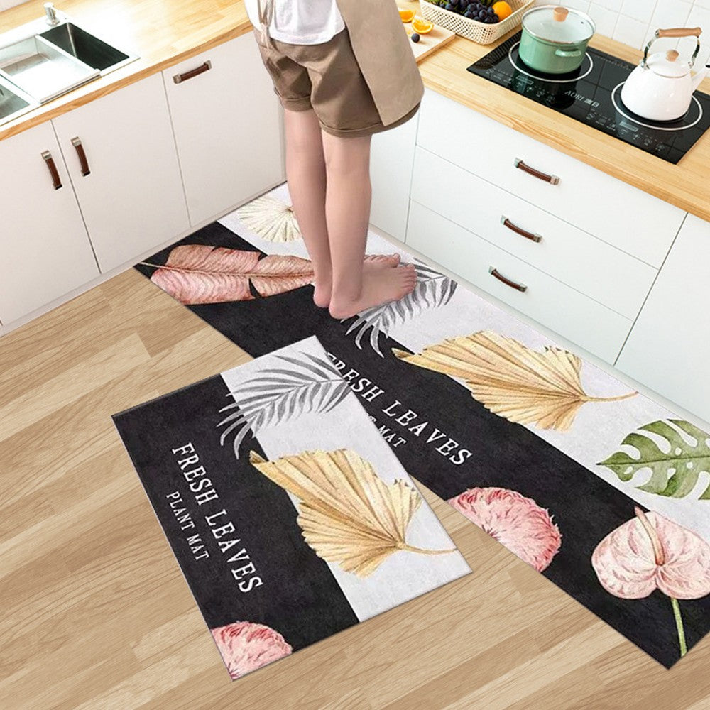 2Pcs Floor Mat Set Non-Slip Doormat Kitchen Mat Home Decoration Mat Style 1