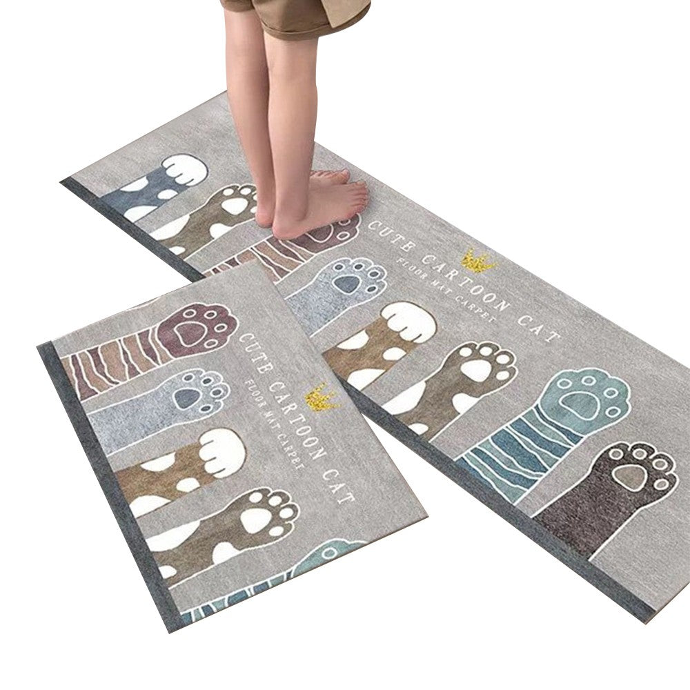 2Pcs Floor Mat Set Non-Slip Doormat Kitchen Mat Home Decoration Mat Style 3