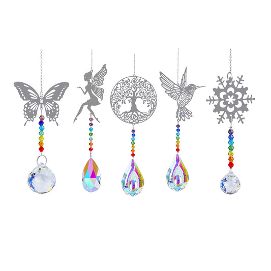 5 X Artificial Rhinestone Suncatcher Prism Rainbow Maker Sun Catcher Home Decor