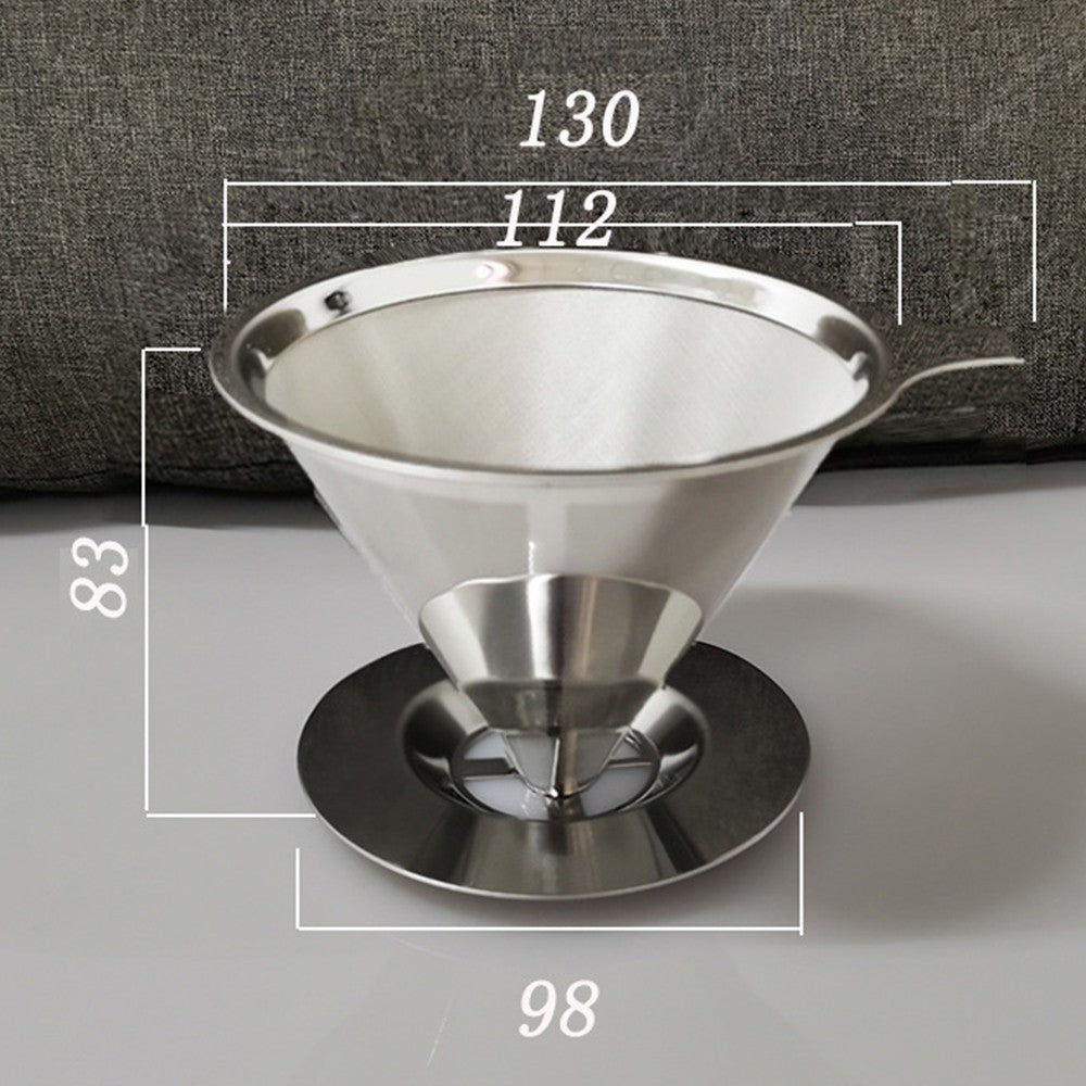 13cm Pour Over Coffee Dripper Stainless Steel Drip Cone Coffee Filter Reusable Coffee Strainer Coffee Maker