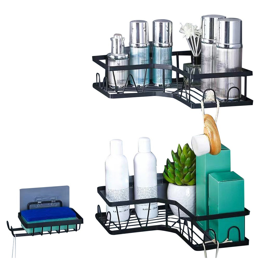 3Pcs Corner Storage Shelf Set Stainless Steel Shower Caddy Organizer Bathroom Storage Rack