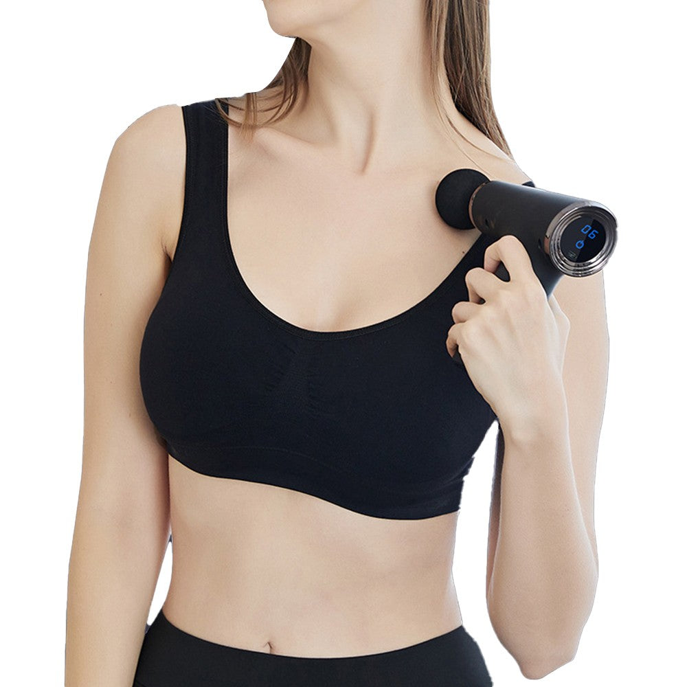 Portable Muscle Massage Gun Muscle Relaxing Massager with 4 Massage Heads Black