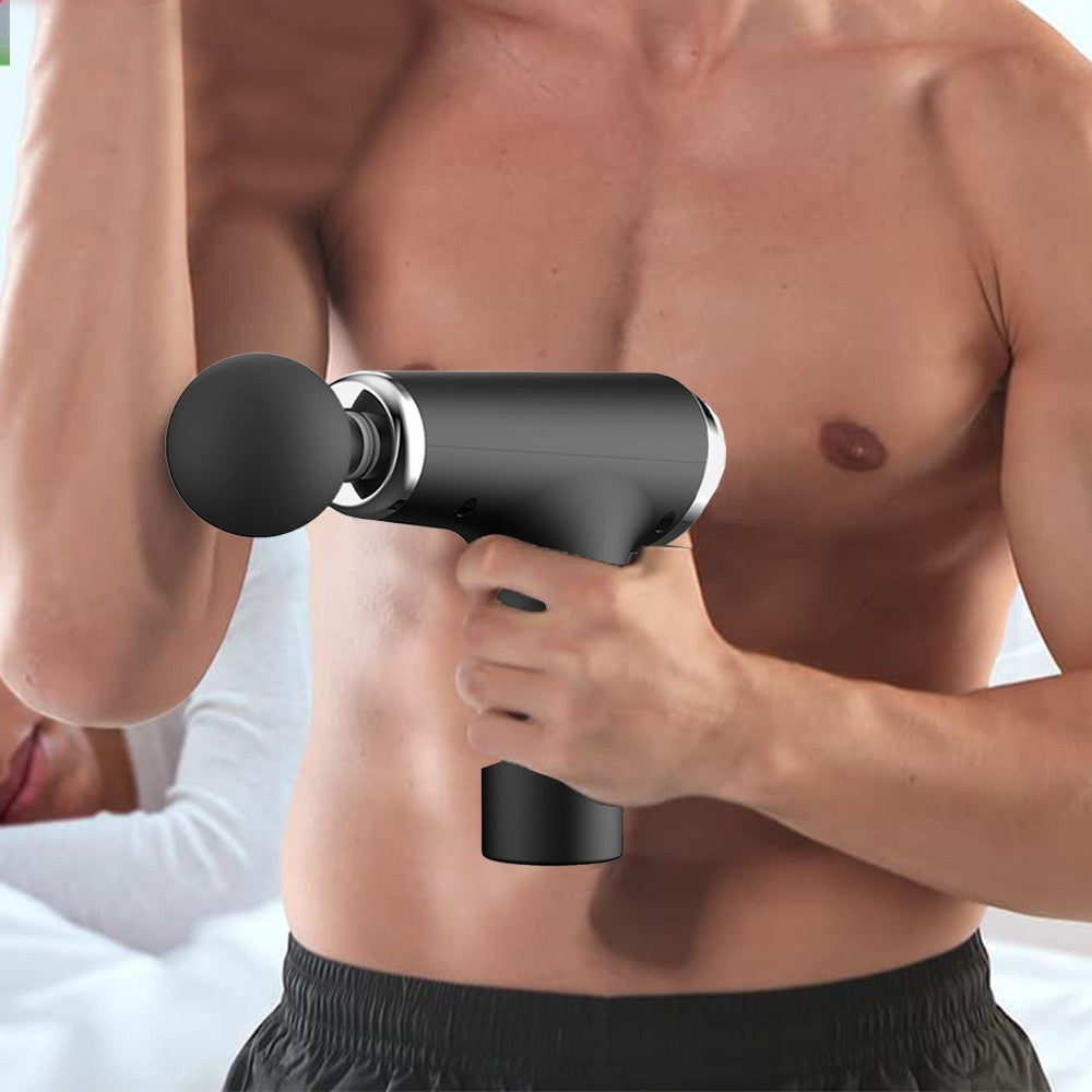 Portable Muscle Massage Gun Muscle Relaxing Massager with 4 Massage Heads Black