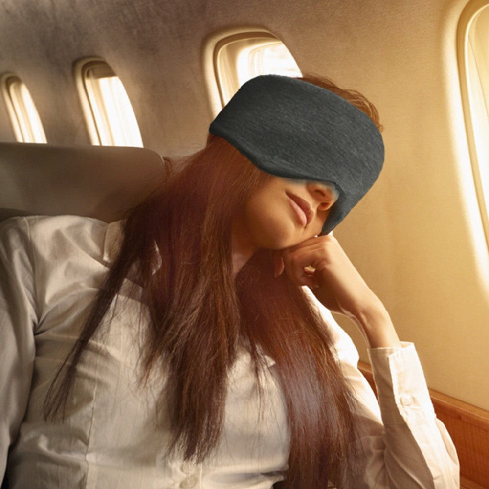 Cotton Sleep Eye Mask Soft Eye Cover Thicked Airplane Blindfold Sleeping Aid Dark Grey