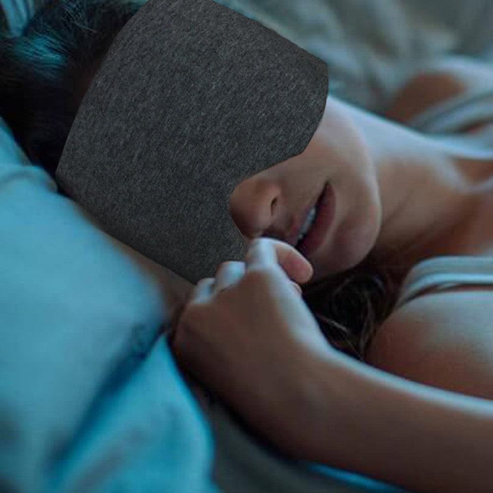 Cotton Sleep Eye Mask Soft Eye Cover Thicked Airplane Blindfold Sleeping Aid Dark Grey