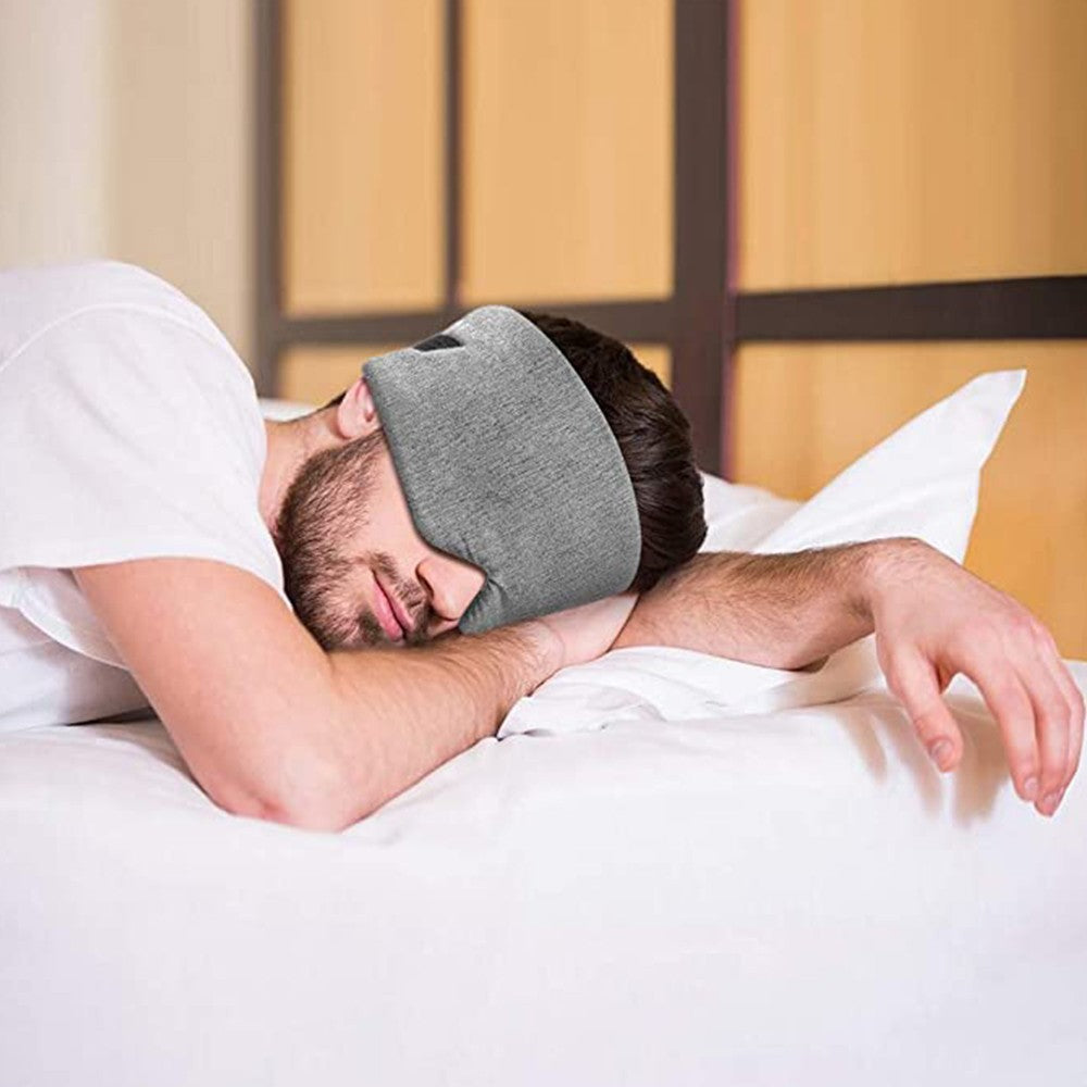 Cotton Sleep Eye Mask Soft Eye Cover Thicked Airplane Blindfold Sleeping Aid Light Grey
